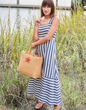 Load image into Gallery viewer, Marielle Midi Dress Sea Blue Stripe