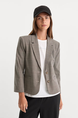 Shrunken Blazer Mini Plaid