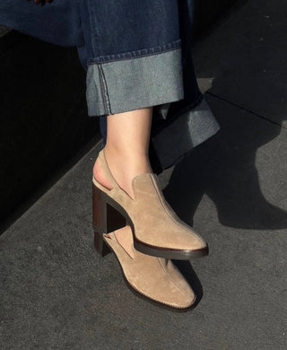 Neza Slingback Sandstone Split Suede