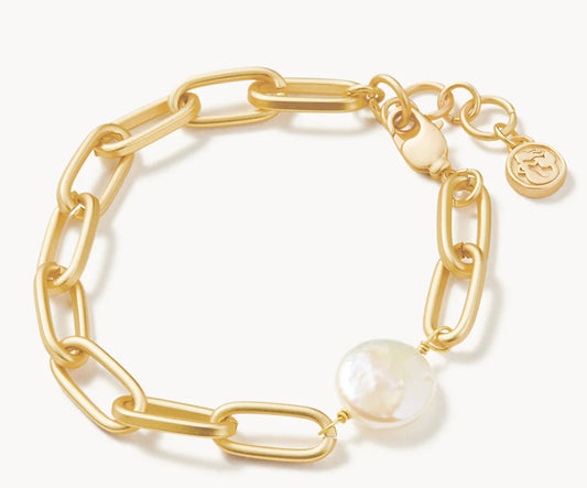 Spartina Coin Pearl Chain Bracelet Pearl