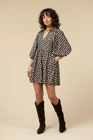 Charlotte Dress Chocolate Dot