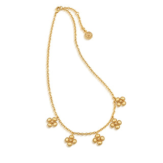 Berry Clover Multi Station Necklace 16”+2” Gold
