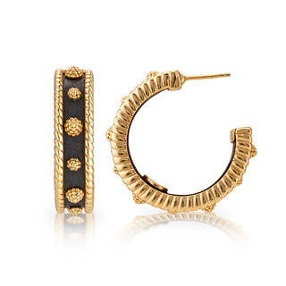 Berry Medium Hoop Earrings Ebony