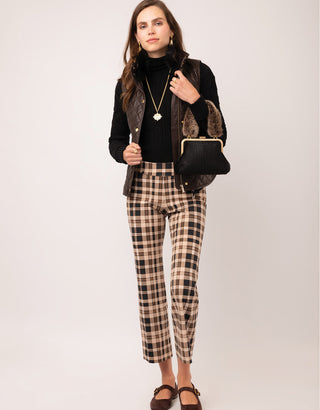 Maren Kick Flare Pant Tabby Plaid