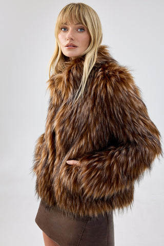 Fur Delish Jacket Brown Raccoon