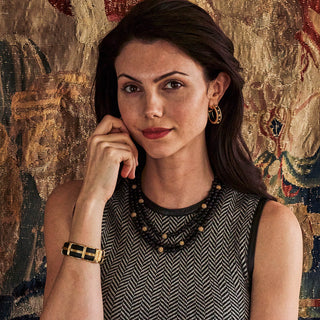 Berry Triple Strand Necklace 18”+2” Ebony