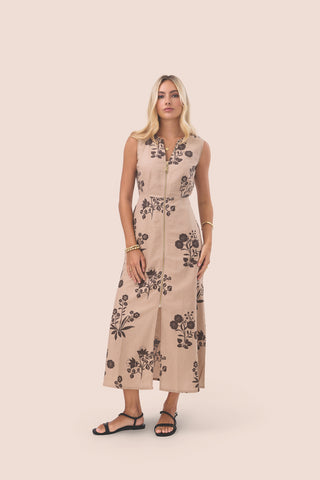 Eloise Zip Dress St. Augustine Folk Foral Wren