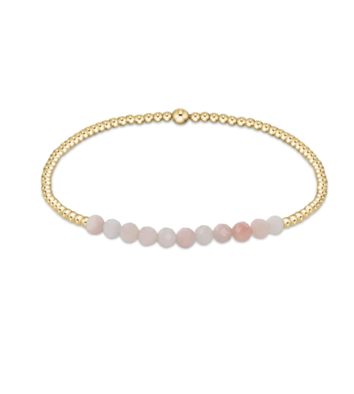 Pink Opal Gold Bliss 2mm Bead Bracelet