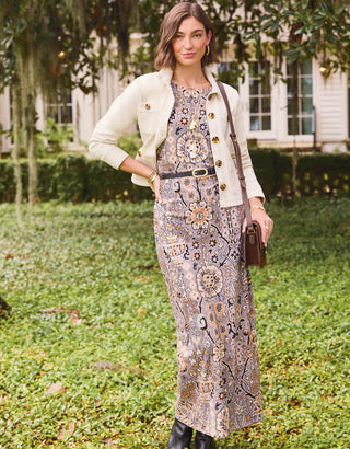 Bria Midi Dress Guerard Estate Stone