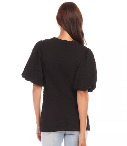 Puff Sleeve Texture Top