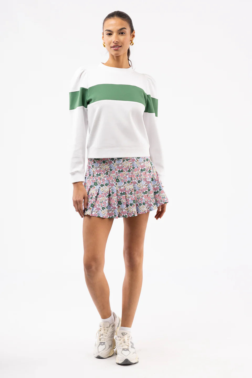 Peggy Stripe Sweatshirt White/Boxwood