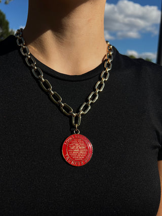 Louis Vuitton XL Trunk & Bags Red and Gold Charm Necklace
