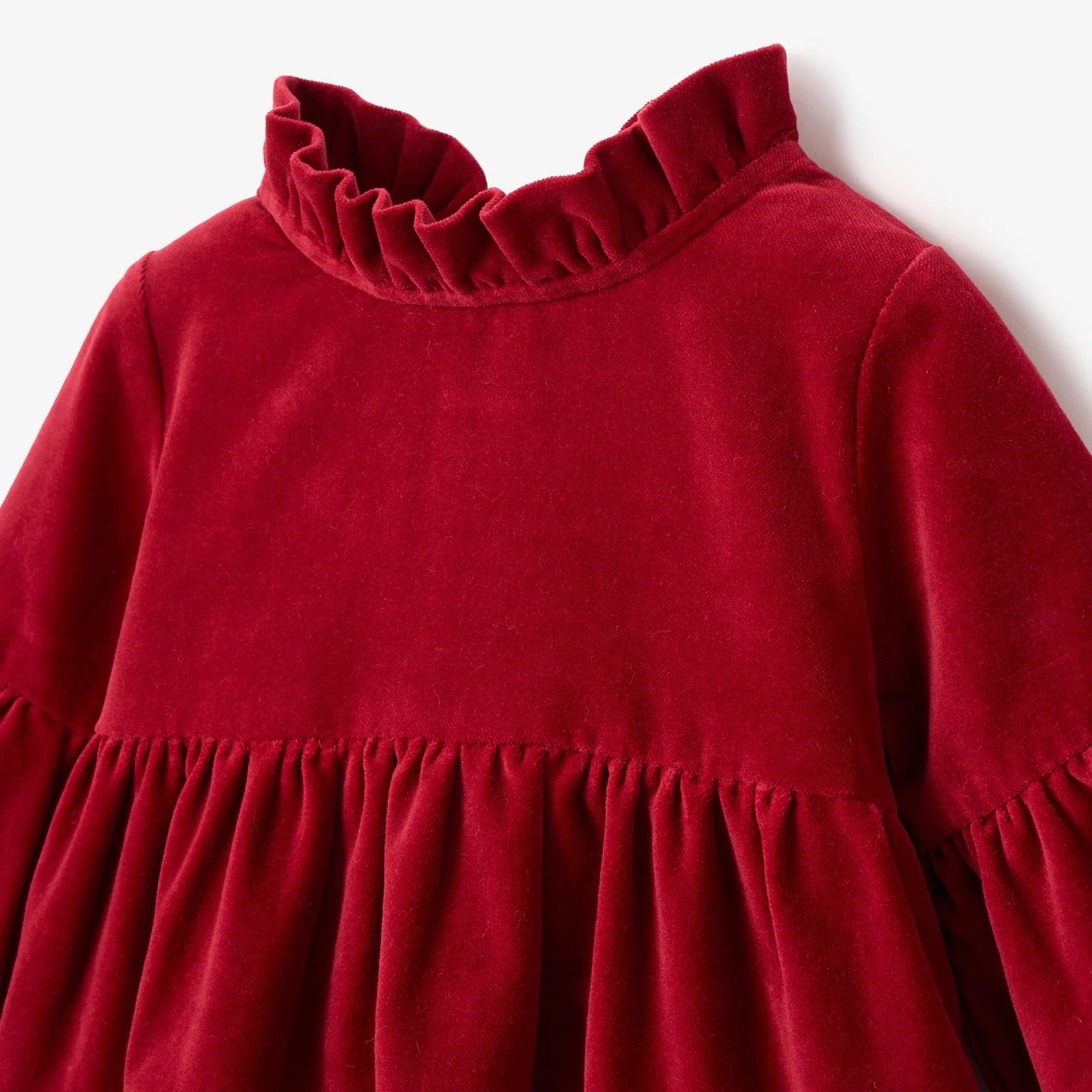 Velveteen Ruffle Collar Dress