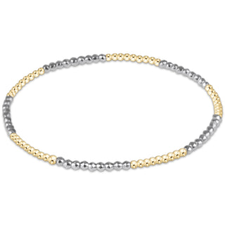 Blissful Pattern 2mm Bead Bracelet- Bright Silver Faceted Hematite