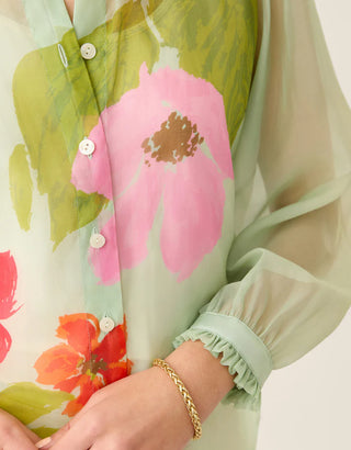 Brighid Blouse Seawall Blooms Seafoam