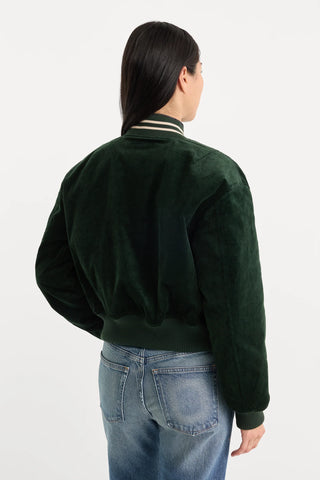 Cord Varsity Jacket Forest Green