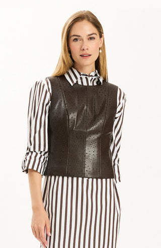 Skye Punched Vegan Leather Vest Demitasse