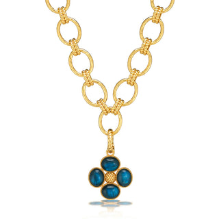 Berry Clover Double Sided Pendant Blue Labradorite