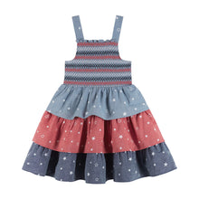 Load image into Gallery viewer, Americana Chambray 3 Tier Dress