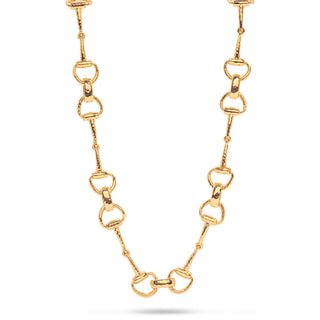 Equestrian Snaffle Bit Chain Necklace 20” Gold