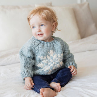 Snowflake Surf Blue Crew Neck Sweater