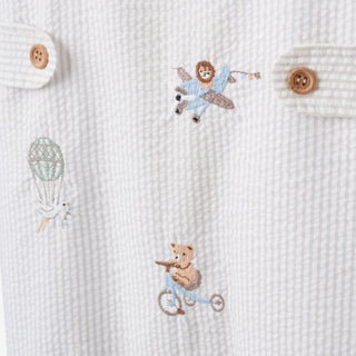 Up & Away Embroidered Gray Seersucker Jon Jon Dreamscape