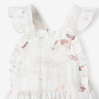 Petite Farmstead Organic Cotton Sunsuit French Farm