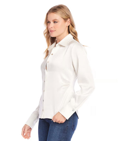 Satin Side Pleat Shirt