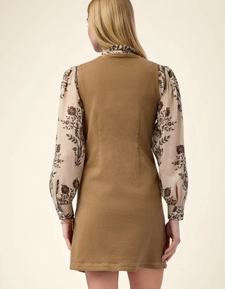 Quinn Lace Up Dress Mocha
