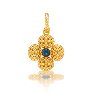 Berry Clover Double Sided Pendant Blue Labradorite