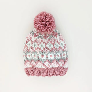 Fairisle Rosy Beanie Hat