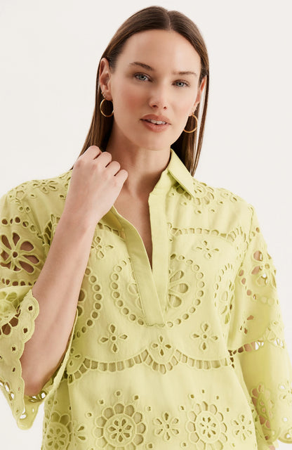 Penny Eyelet Tunic Wild Lime