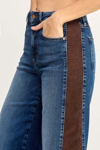 Kai High Rise Wide Leg Cord Stripe Baja