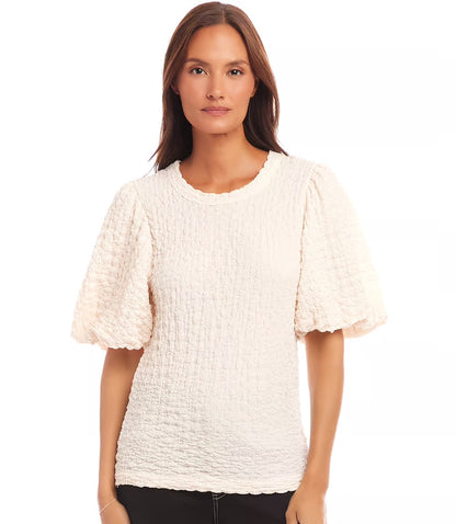 Puff Sleeve Texture Top