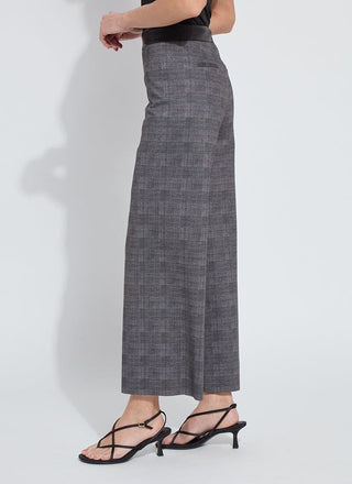 Denver Hi Waist Wide Leg Ponte Pant Glen Plaid