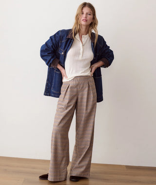 Allison Pleated Trouser Fall Check