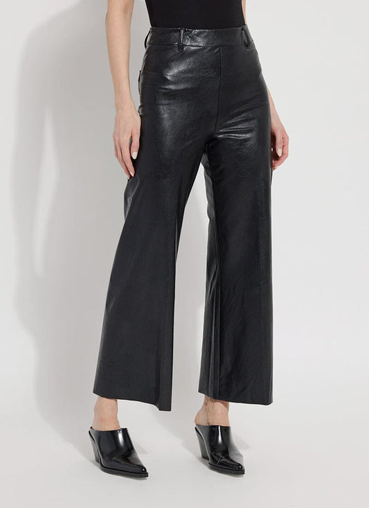 Vegan Leather Wide Leg Pant Kohl Black