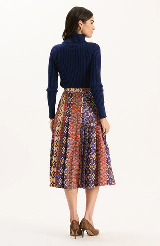 Fiona Silk Twill Pleat Skirt