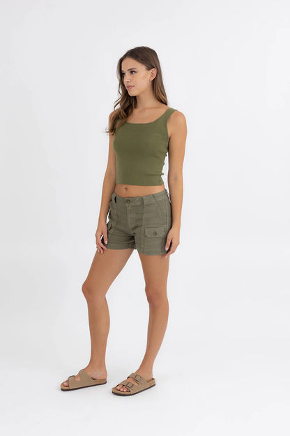 Flynn Cargo Trouser Short Aloe