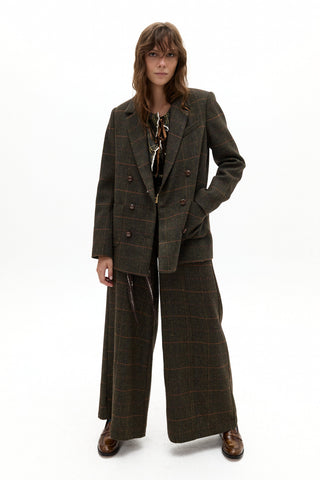 Vincent Wool Twill Pants Hugo Checks