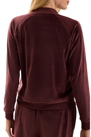 Velvet Bomber Jacket Deep Garnet