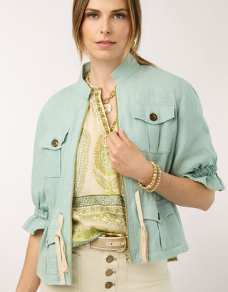 Margot Linen Jacket Misty Teal