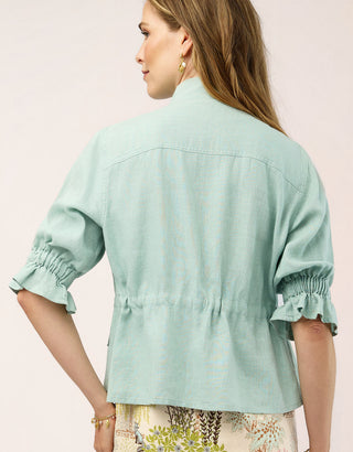 Margot Linen Jacket Misty Teal