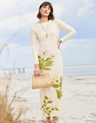 Bria Midi Dress Seawall Blooms Green