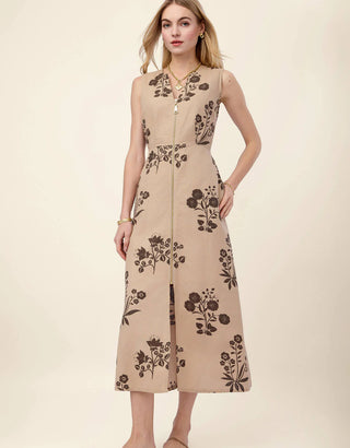 Eloise Zip Dress St. Augustine Folk Foral Wren