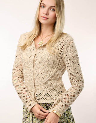Jordyn Crochet Cardigan Salted Ash