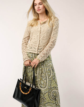 Jordyn Crochet Cardigan Salted Ash
