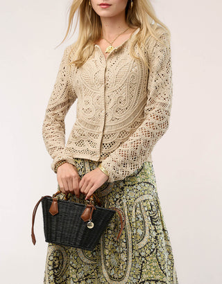 Jordyn Crochet Cardigan Salted Ash