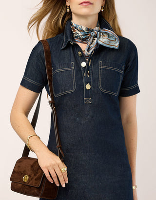 Rhoda Denim Dress Dark Bayou Rinse Wash