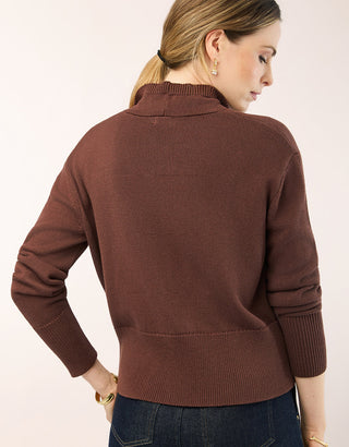 Carlie Half Zip Sweater Deep Mahogany